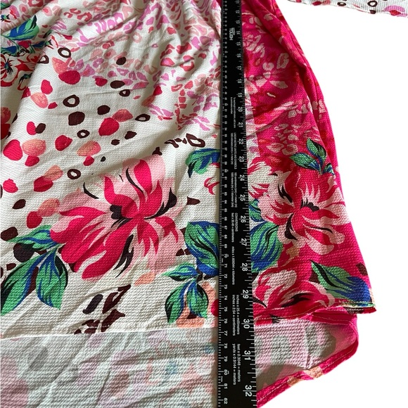 Umgee size XL women’s Floral Pink and White Blouse LS pink - Picture 9 of 11